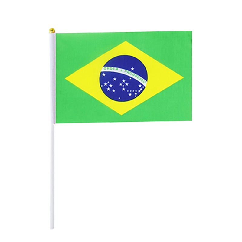 mflagperft Brazil Flag Brazilian Flag, Small Mini Handheld Brazil Flags on Stick, Ideal for Party Parades Sports Events Patriotic Festival Decorations - Image 2